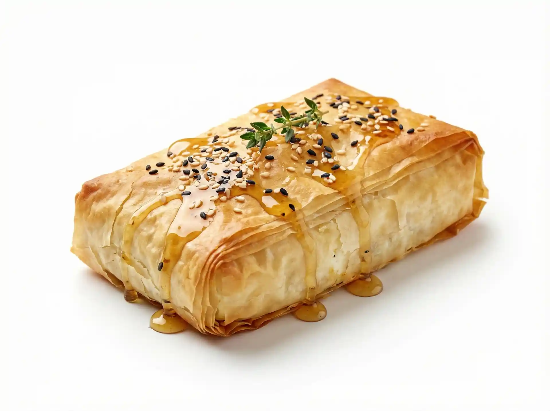 Feta Cheese in Phyllo Crust with Honey & Sesame